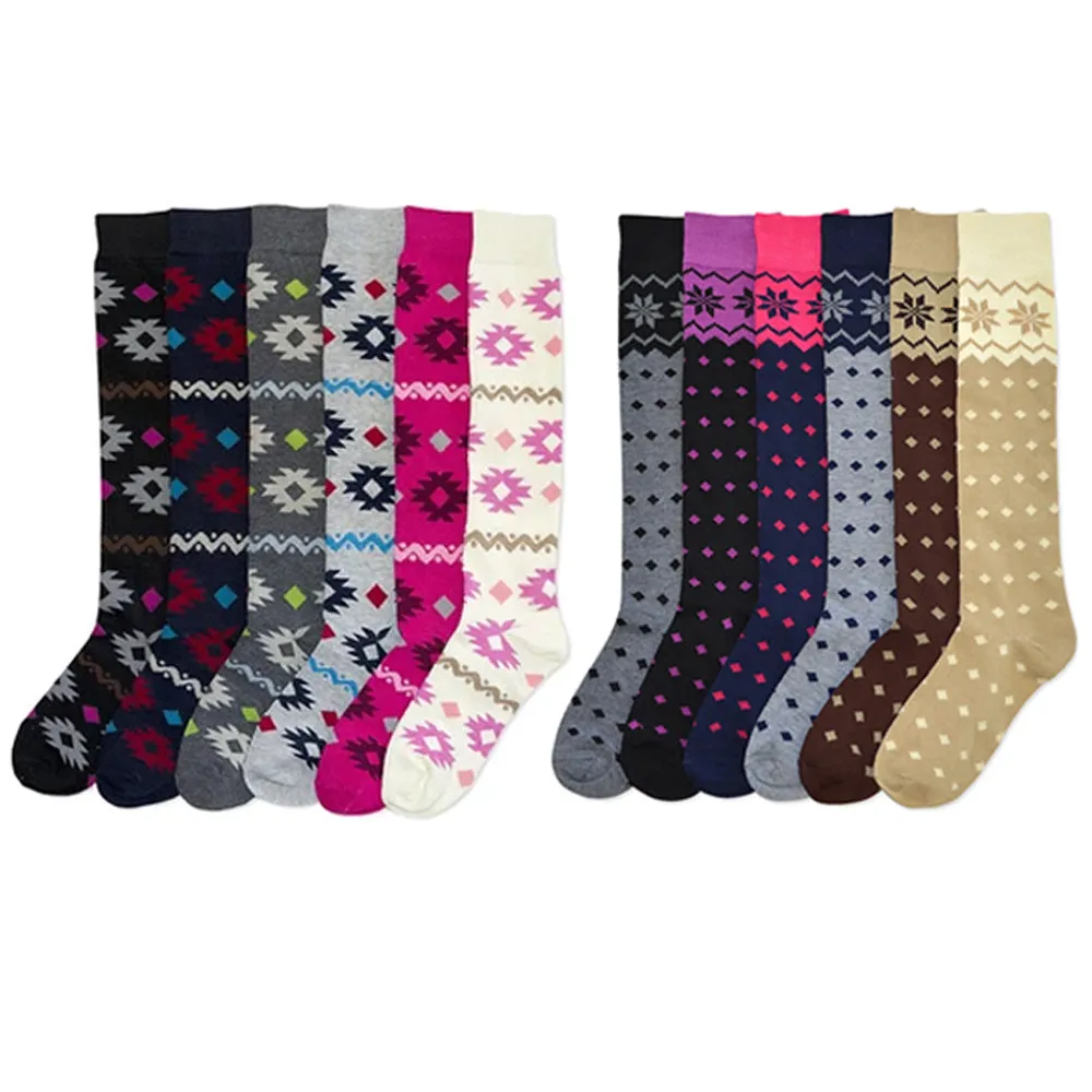 1 Thick Knee High Womens Socks Uniform Ladies Stripes Dance Girls Soccer 9-11