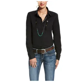 10022056 Ariat Women's Kirby Stretch Long Sleeve Button Shirt - Black