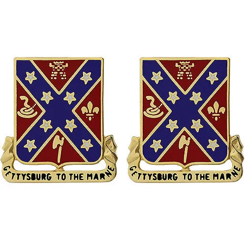 107th Field Artillery Regiment Unit Crest (Gettysburg to the Marne) - Sold in Pairs