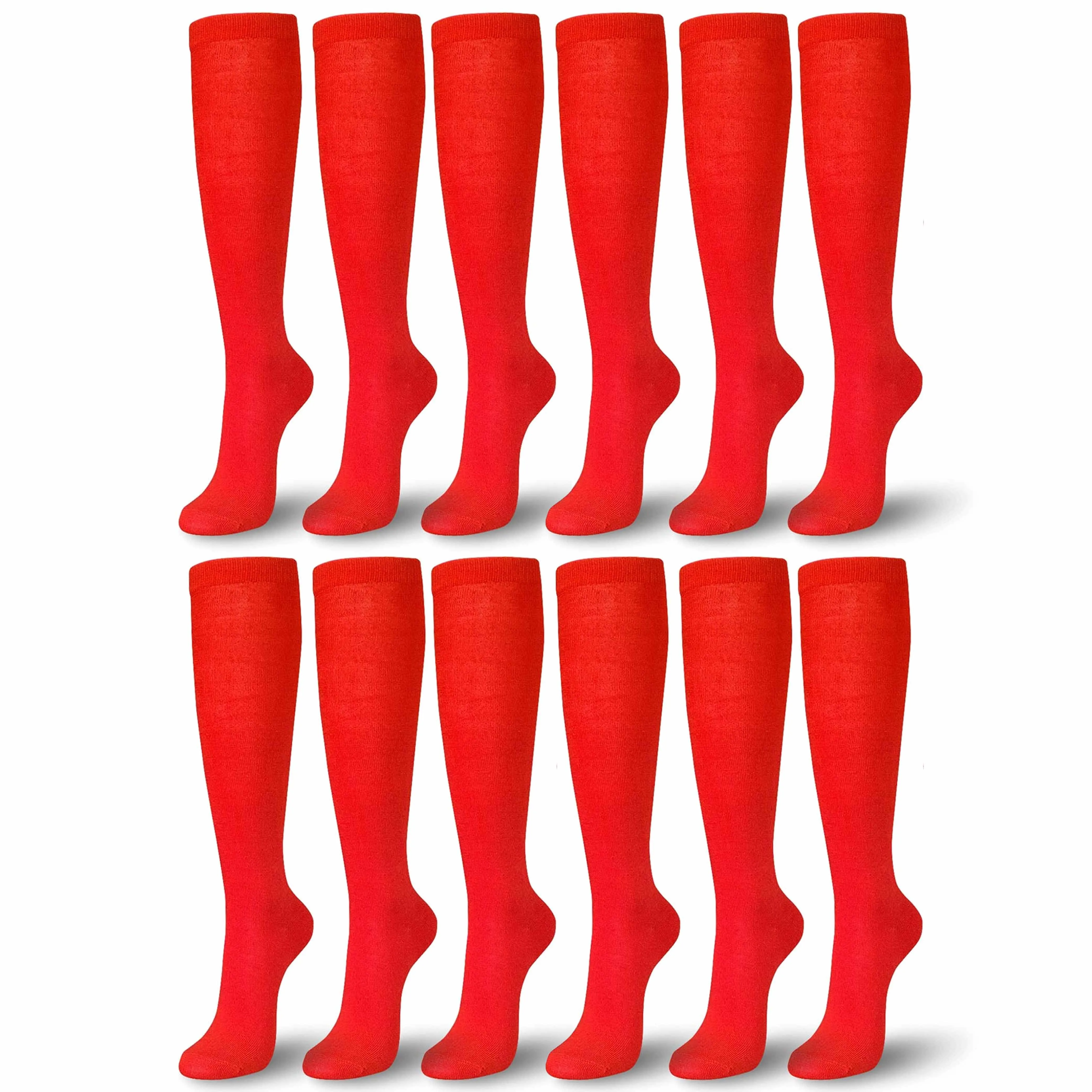 12 Pairs Girls Ladies Women Knee High Socks Long Trouser Stockings Spandex 9-11