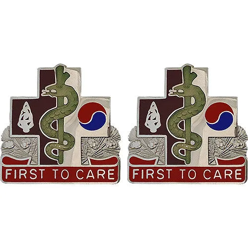 14th Field Hospital Unit Crest (First to Care) - Sold in Pairs