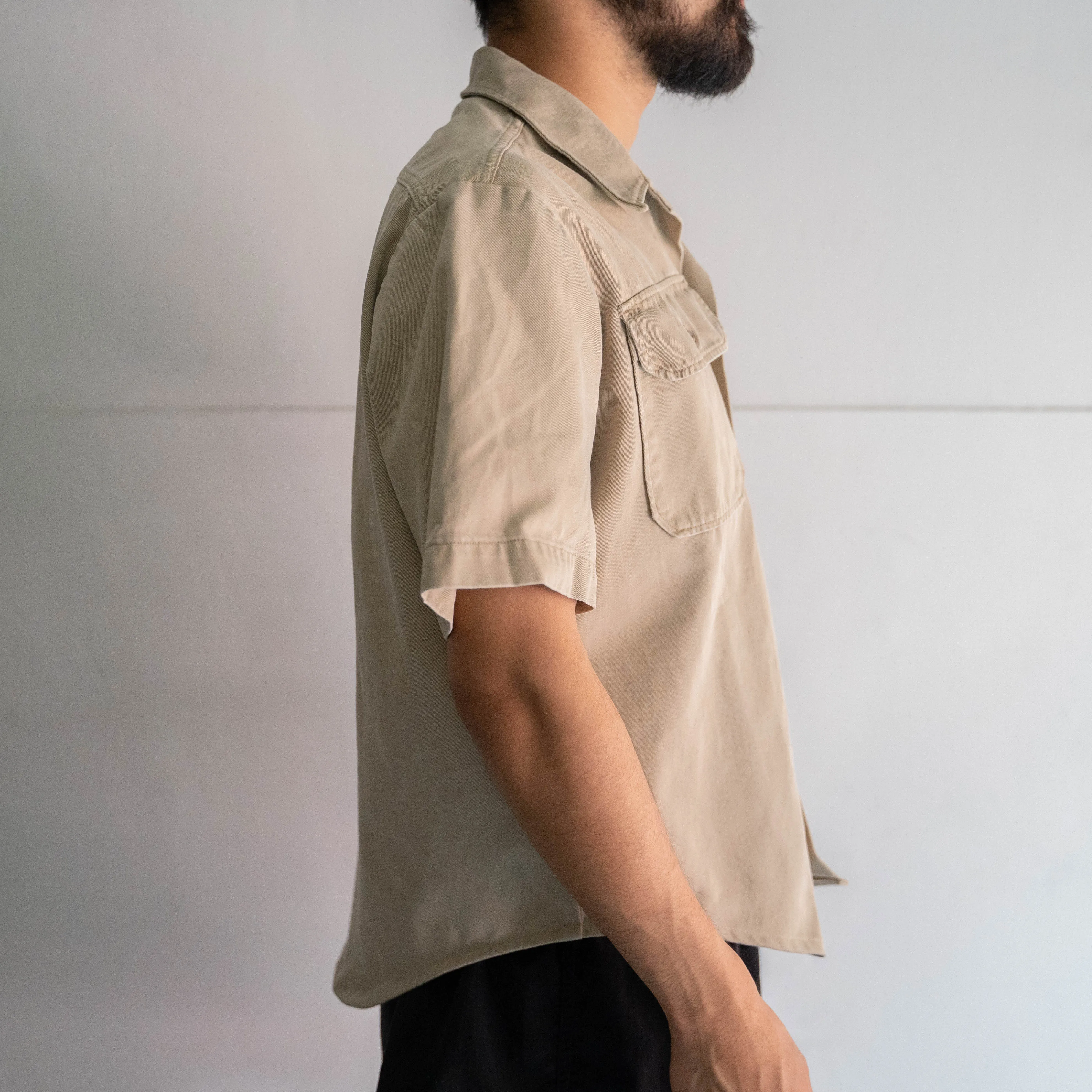 1960-70s US army chino utility short sleeve shirt 'remake'