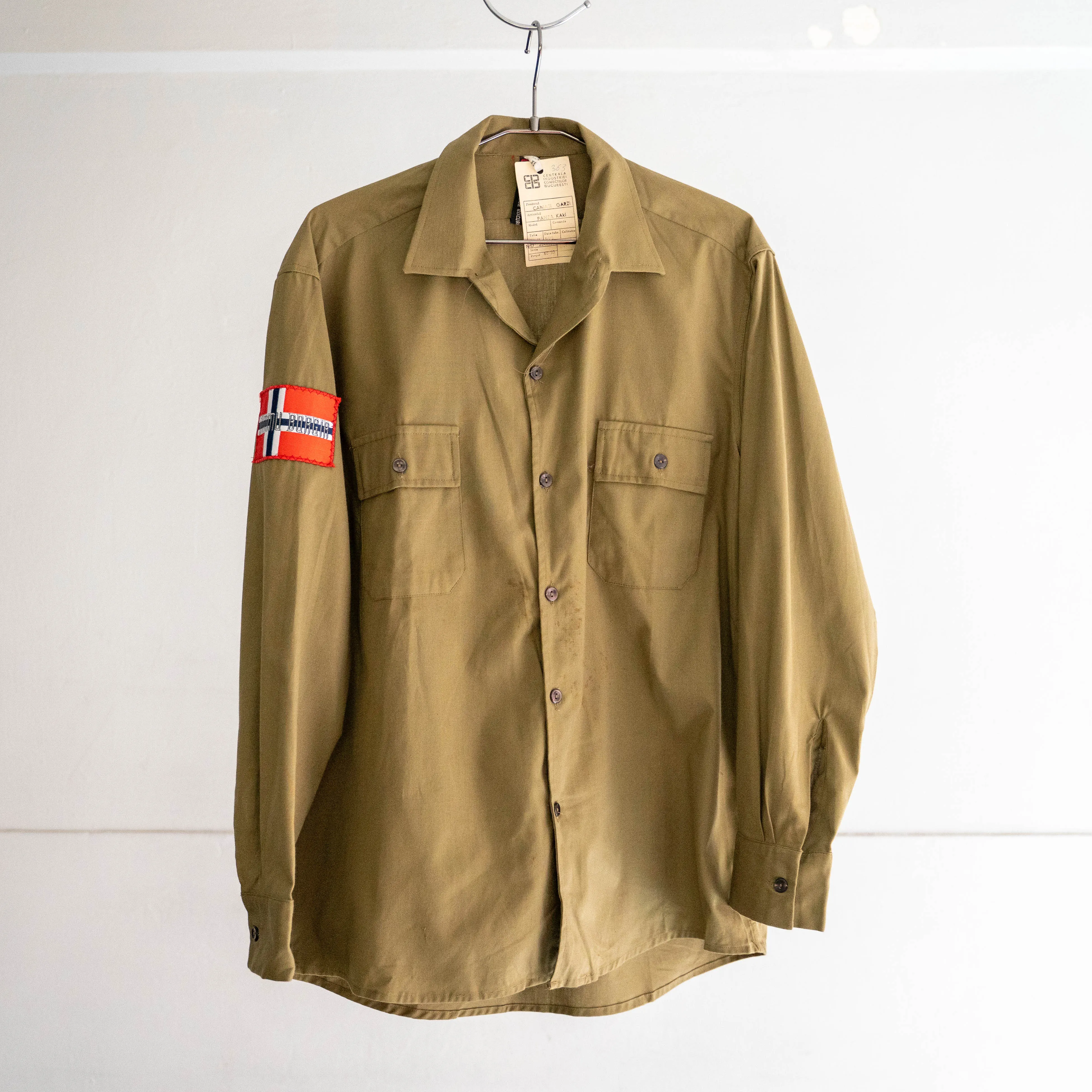 1980s Romania military field shirt 'dead stock' 'patch custom'
