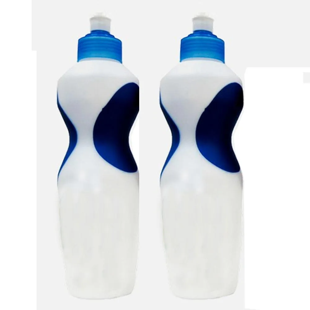 2 Pc Water Bottle Gym Training Fitness Time Cycling Run Zip Drink Container 22Oz