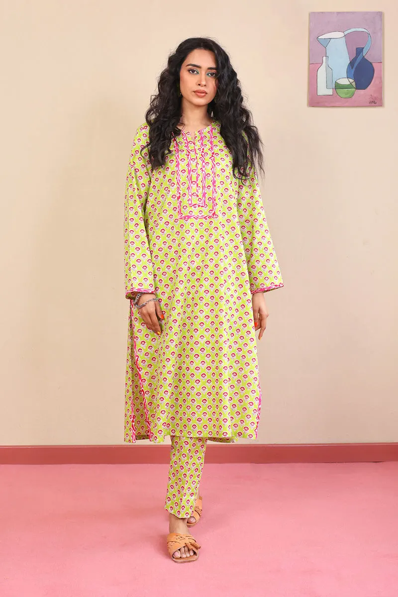 2-Piece Block Printed Saga Set