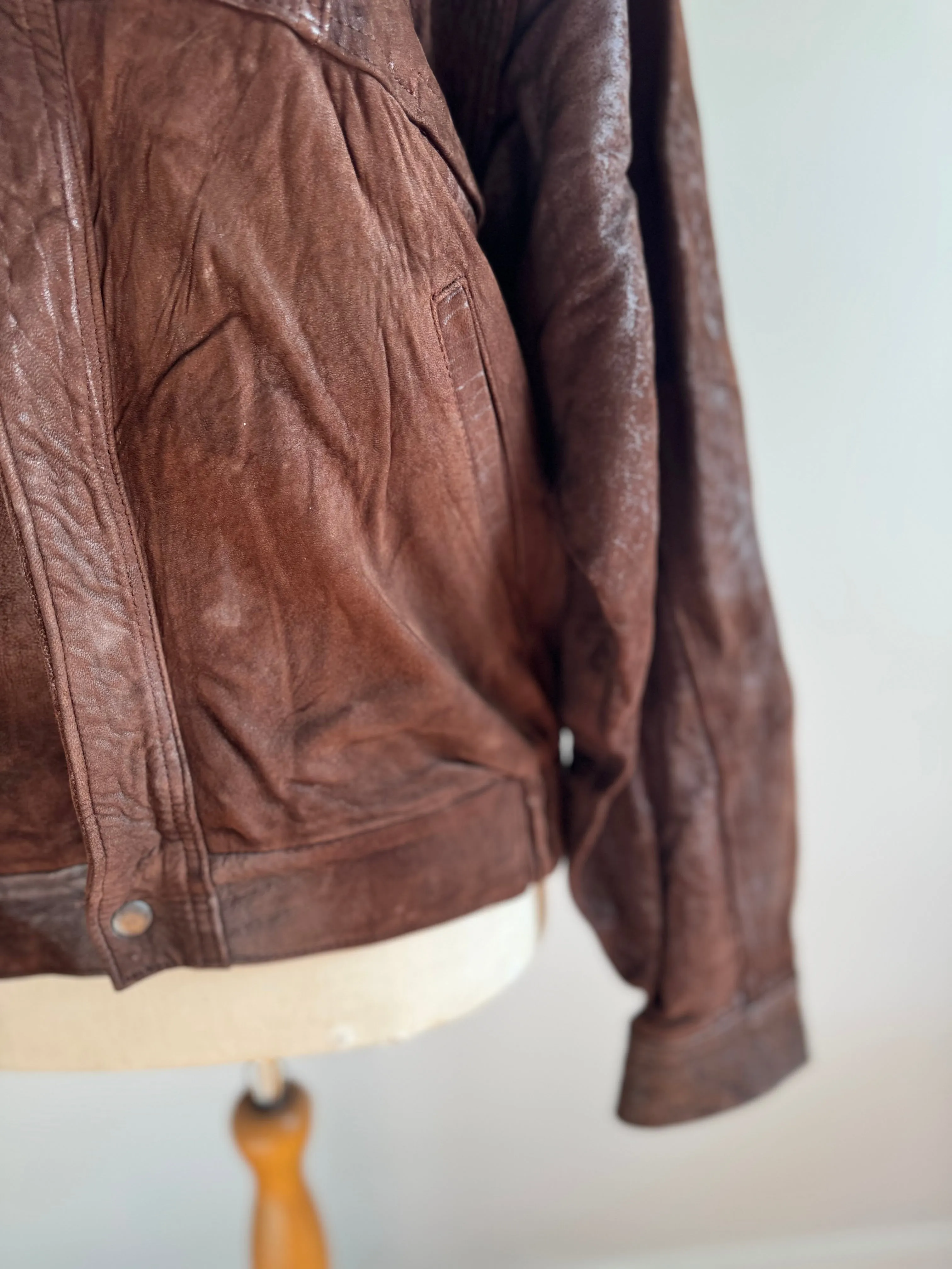 70s Leather Jacket - Dark Brown