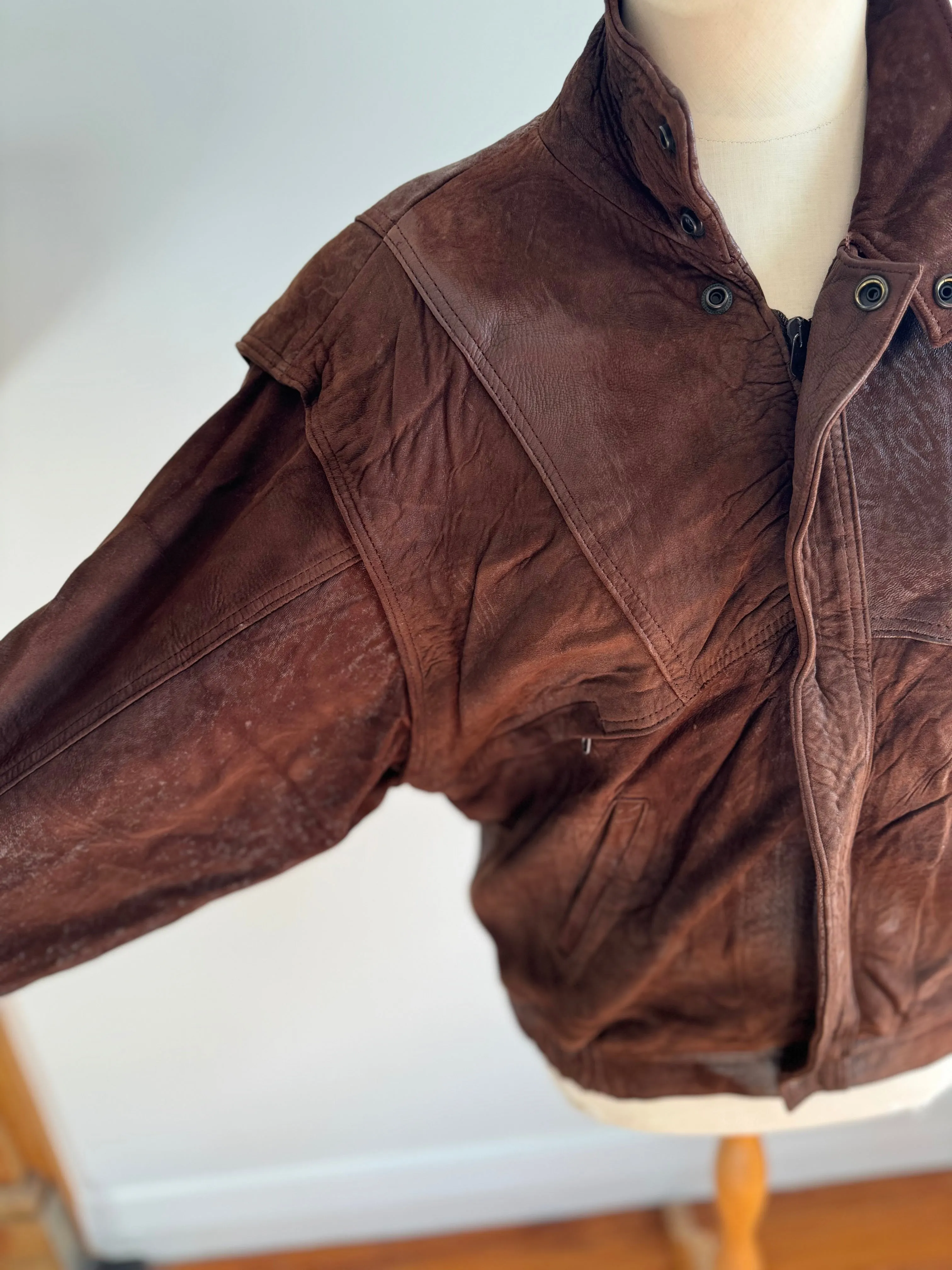 70s Leather Jacket - Dark Brown