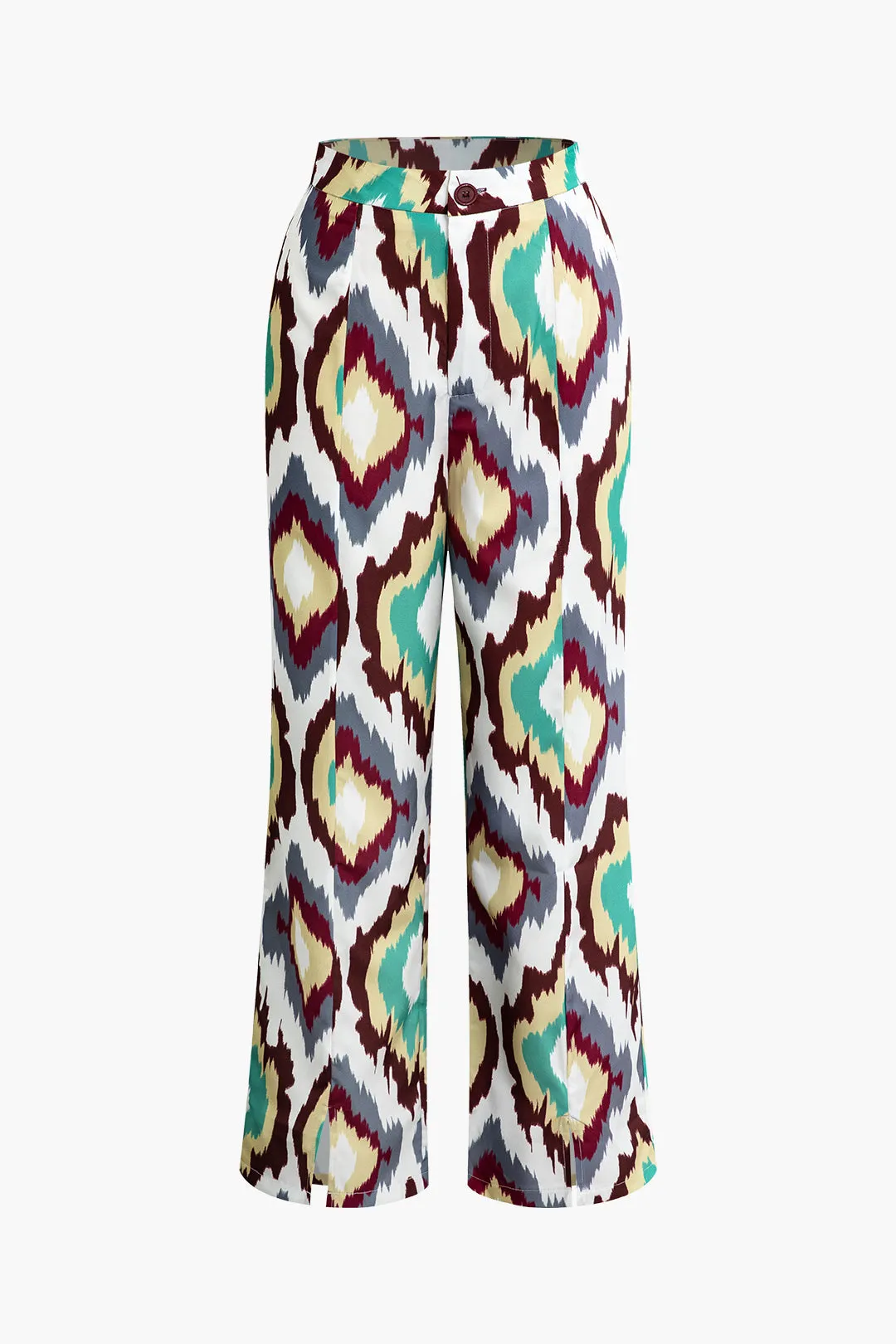 Abstract Print Straight Leg Pants