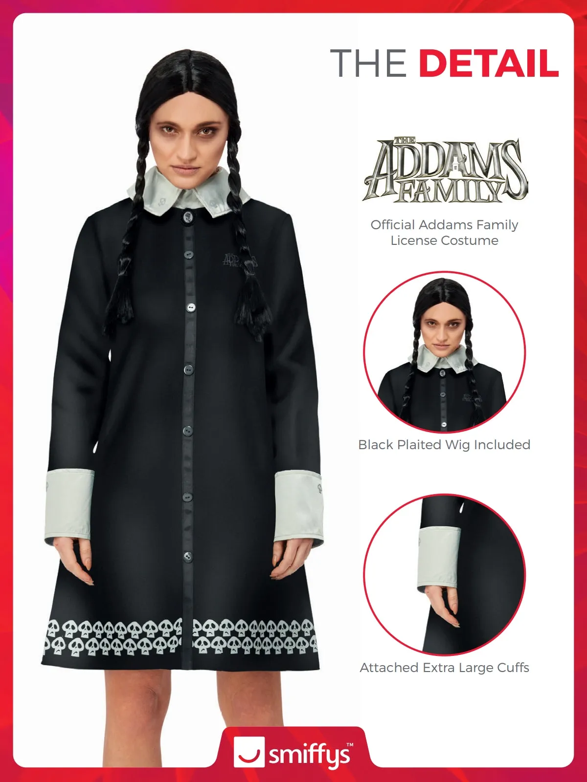 Addams Family Wednesday Costume, Womens
