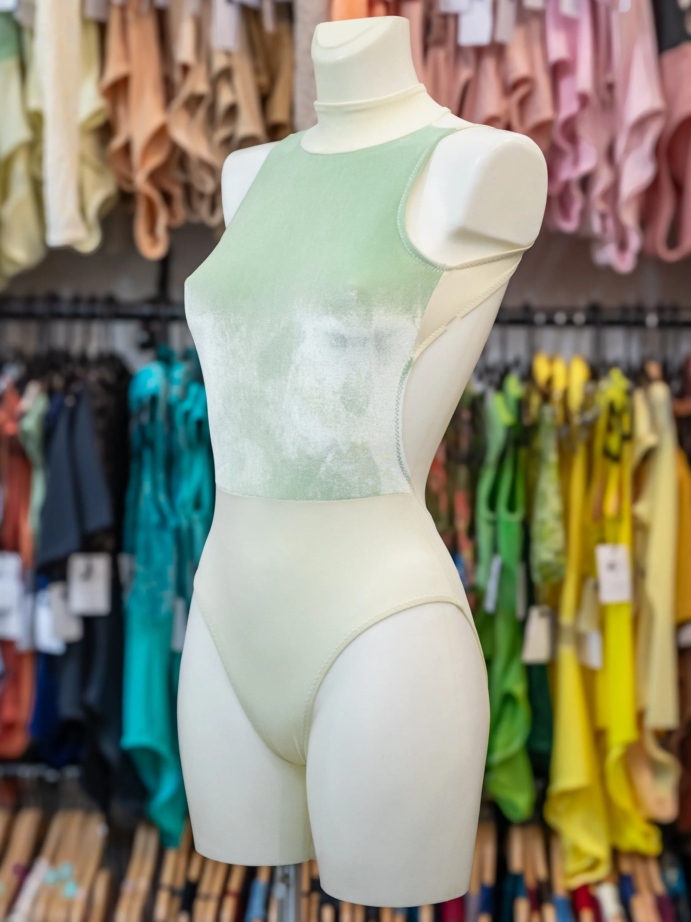 Apple Green Dance High Neck Leotard MP160