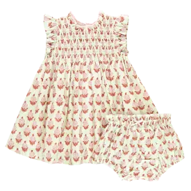 Baby Girls Stevie Dress Set - Green Dahlia