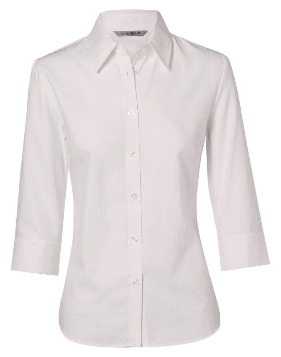 BENCHMARK Women's Mini Herringbone 3/4 Sleeve Shirt M8113