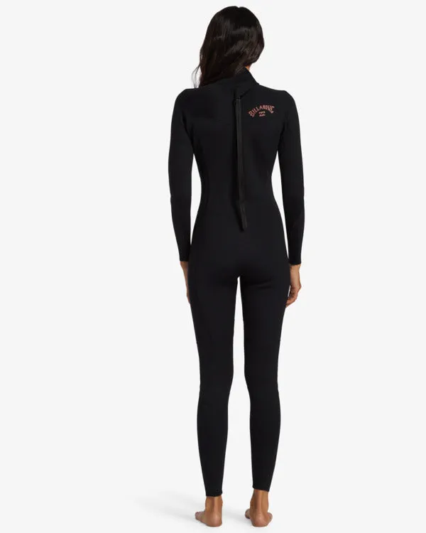 Billabong Women's Foil 3/2mm Backzip Wetsuit Black ABJW100183-BLK