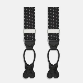 Black & White Small Spot Adjustable Silk Braces