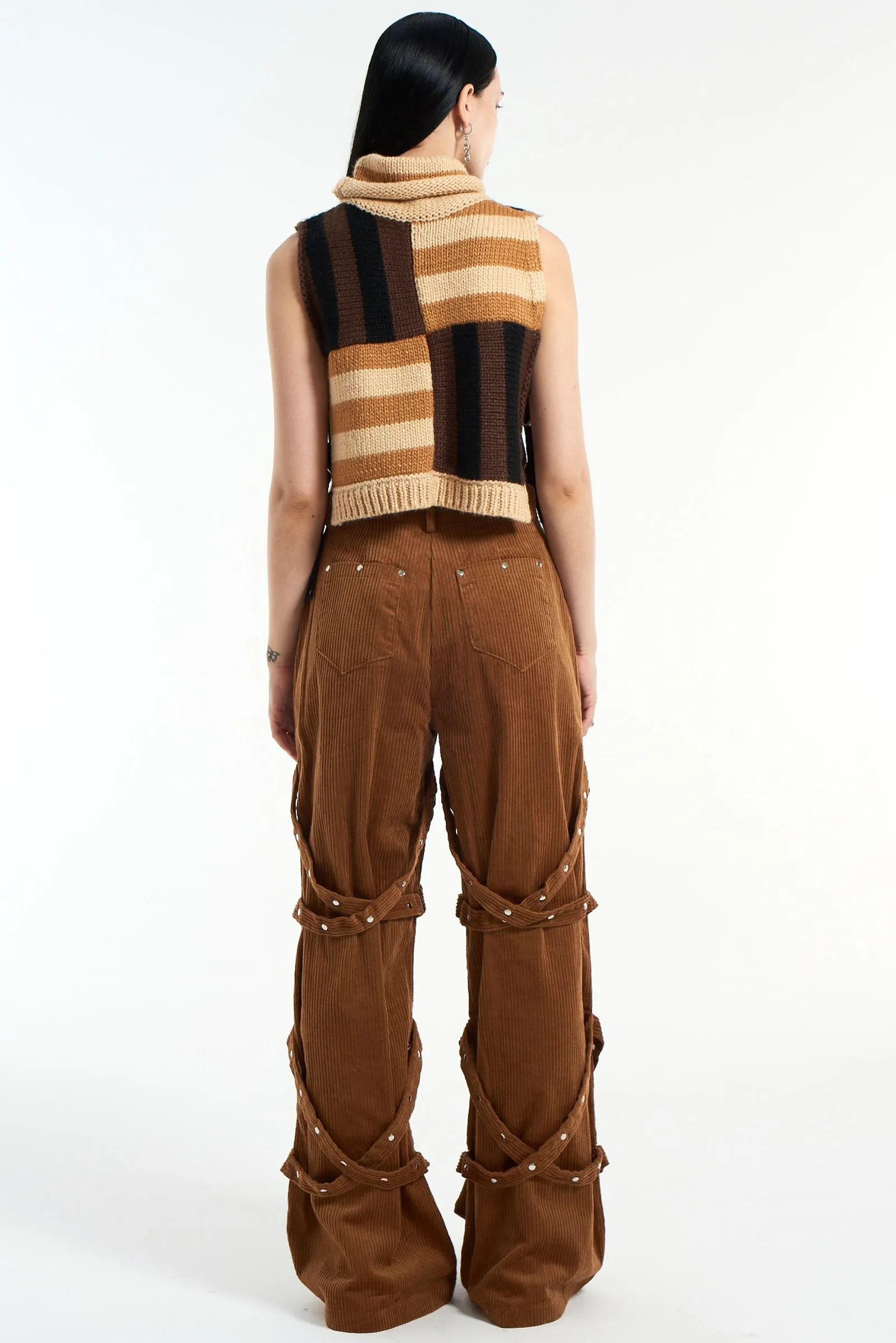 Bound Brown Cord Trouser