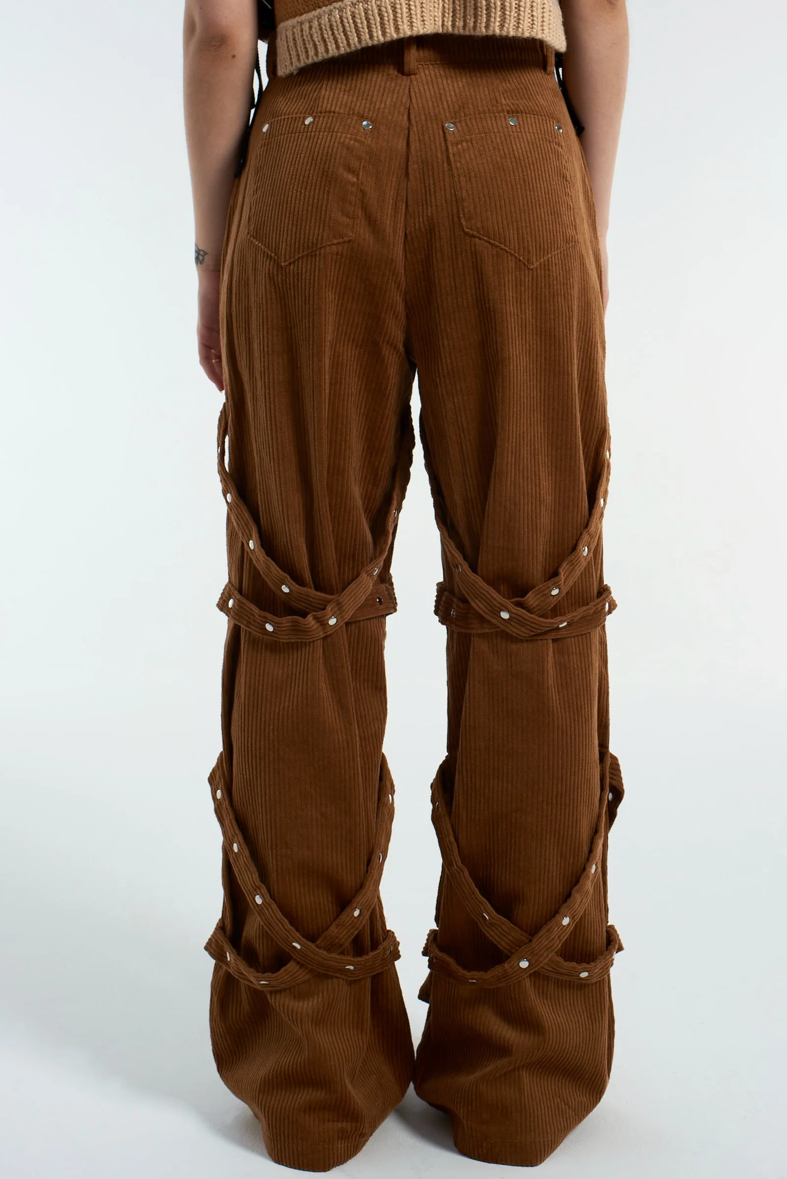 Bound Brown Cord Trouser