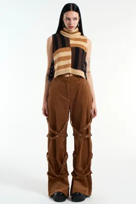 Bound Brown Cord Trouser