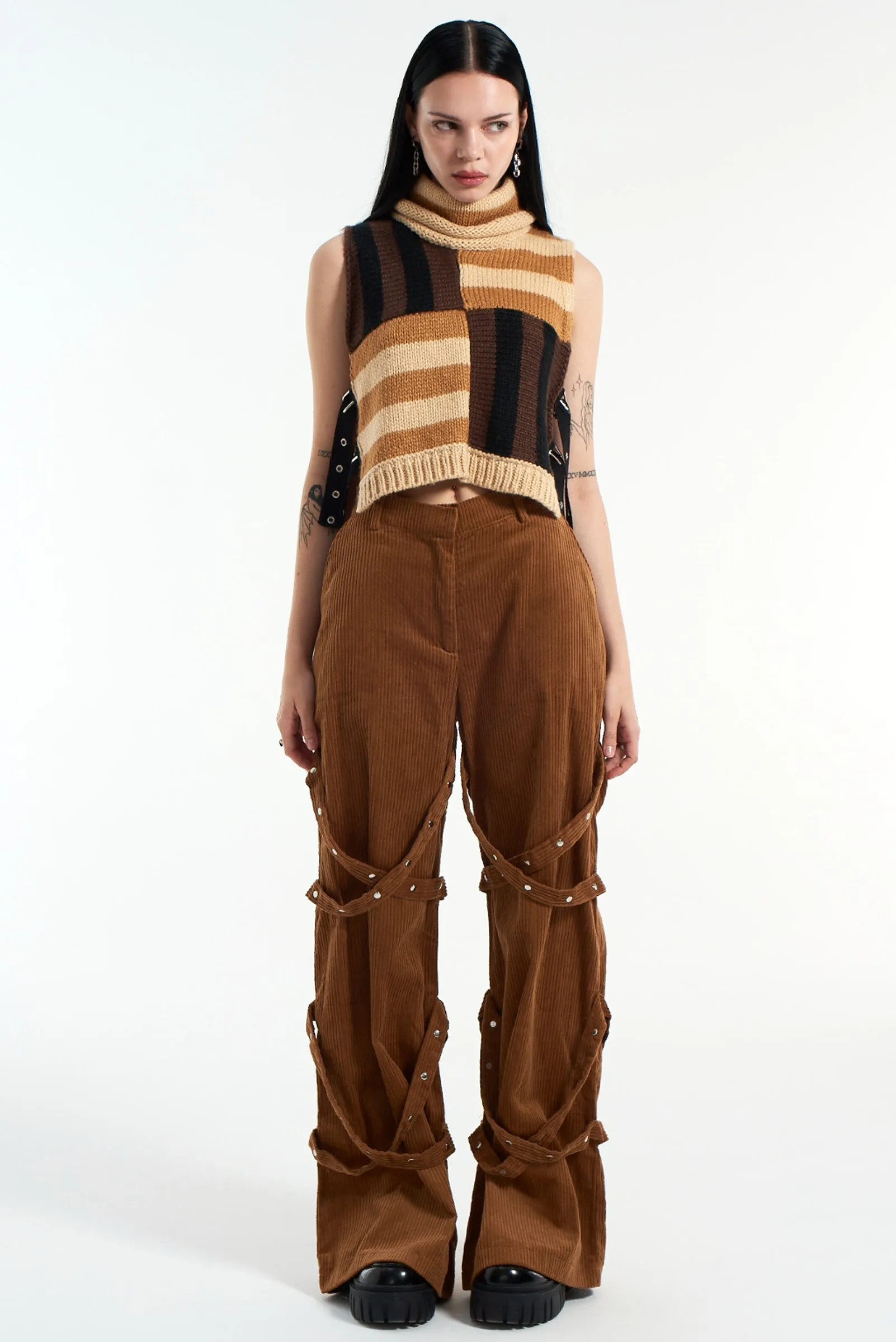 Bound Brown Cord Trouser