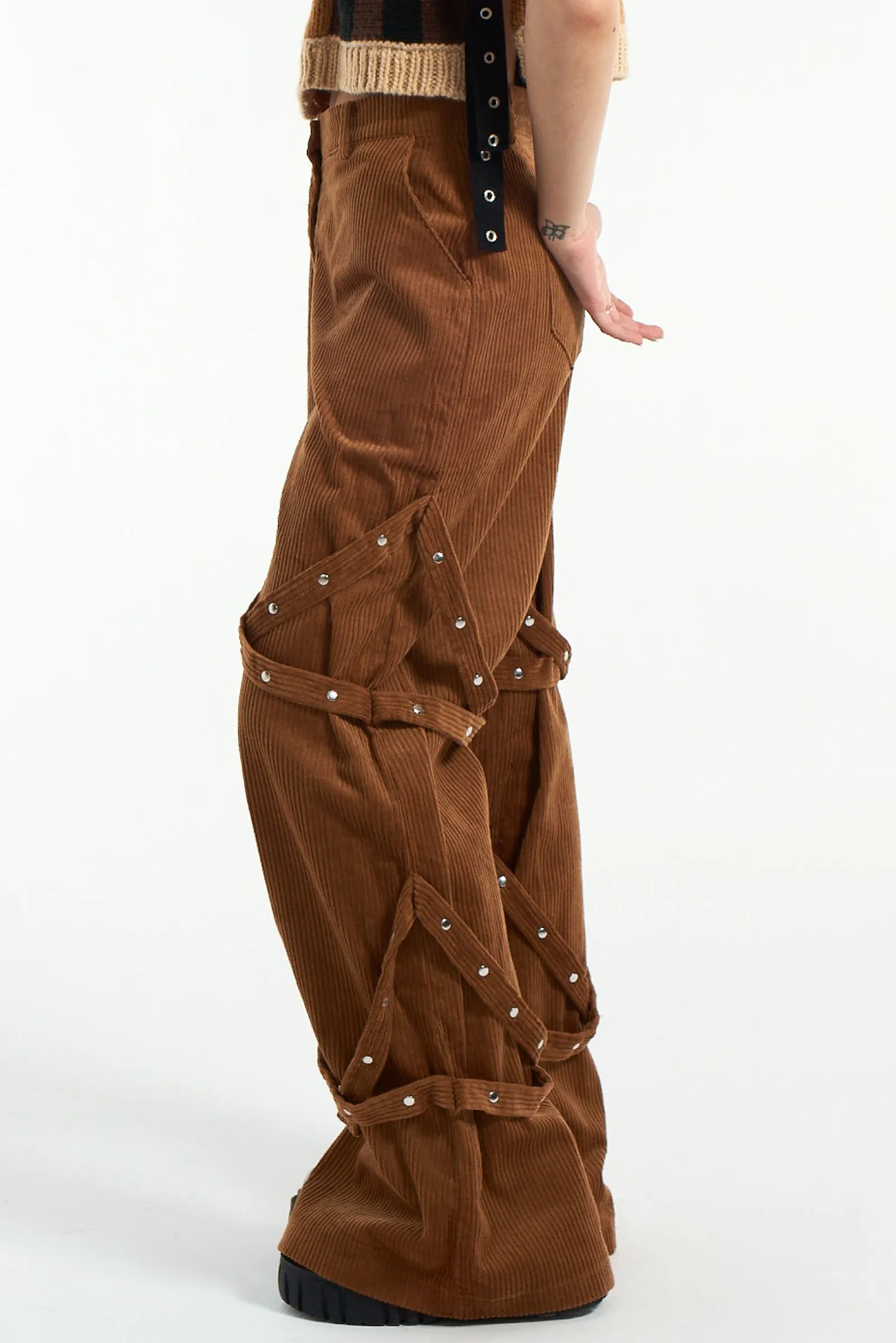 Bound Brown Cord Trouser