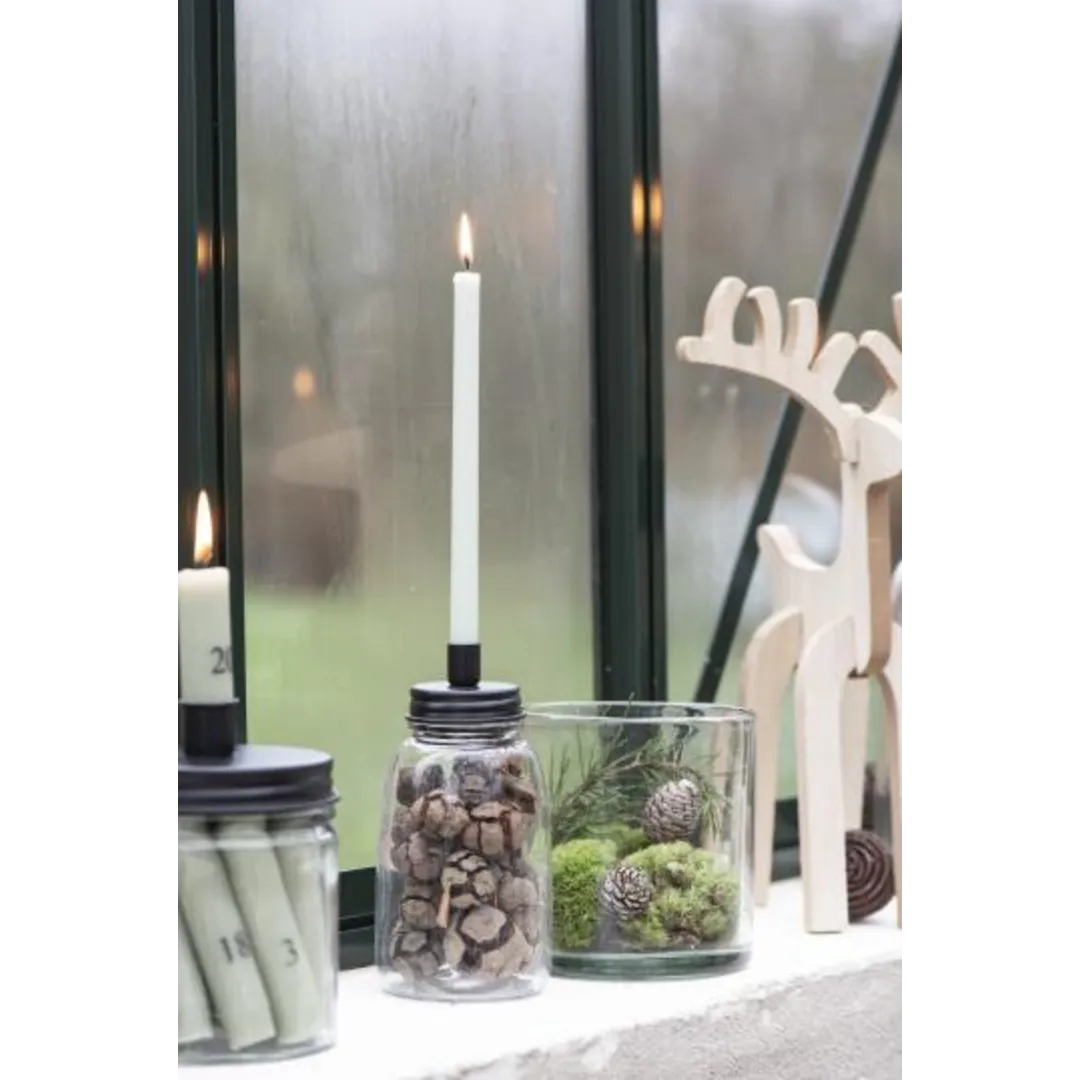 Candle Holder for Taper Candles - Black Metal