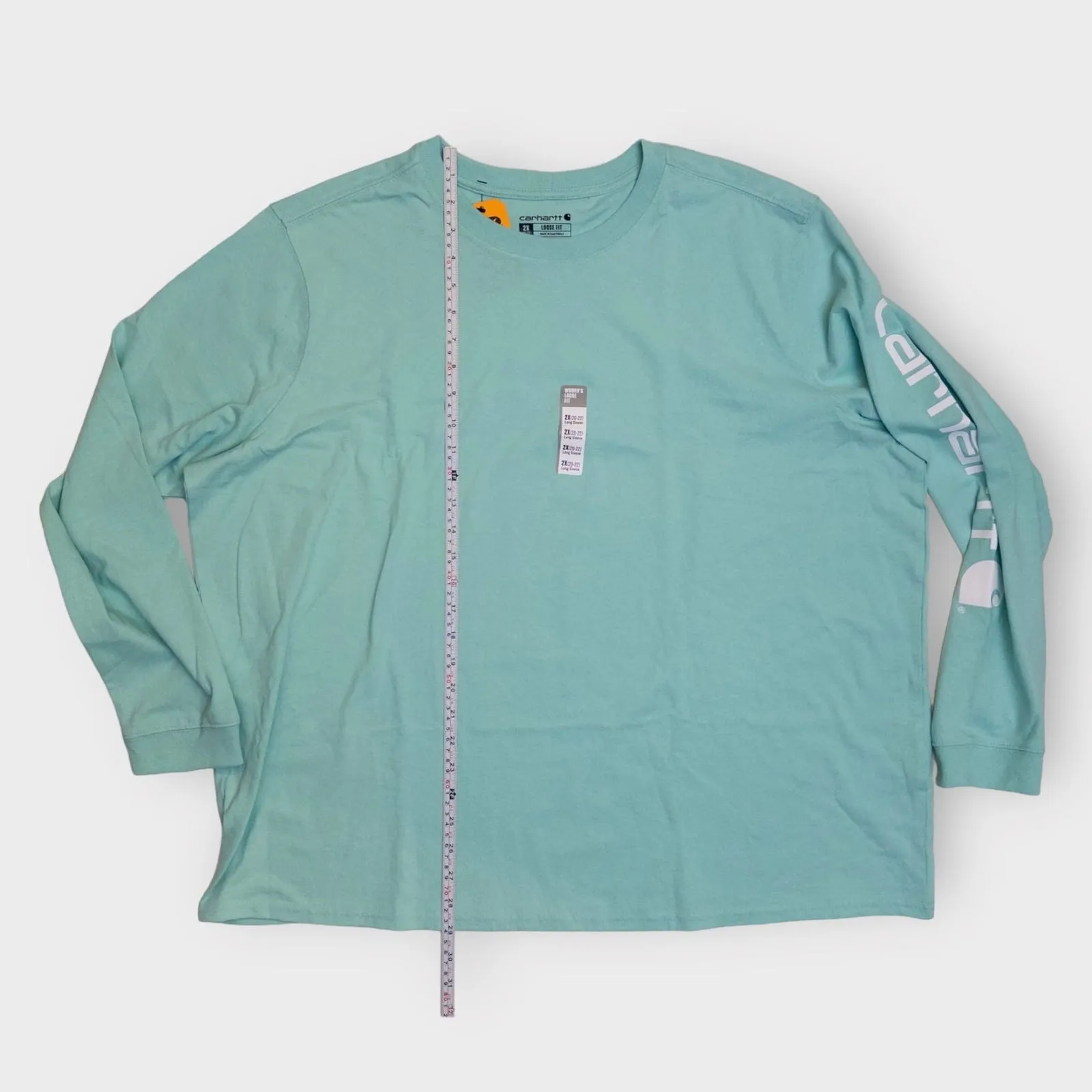 Carhartt Loose Fit Heavyweight Logo Sleeve T-Shirt | 2X(20-22) | Mint Green Solid | NWT