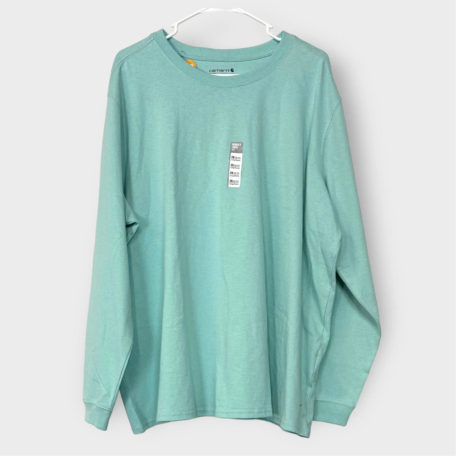 Carhartt Loose Fit Heavyweight Logo Sleeve T-Shirt | 2X(20-22) | Mint Green Solid | NWT