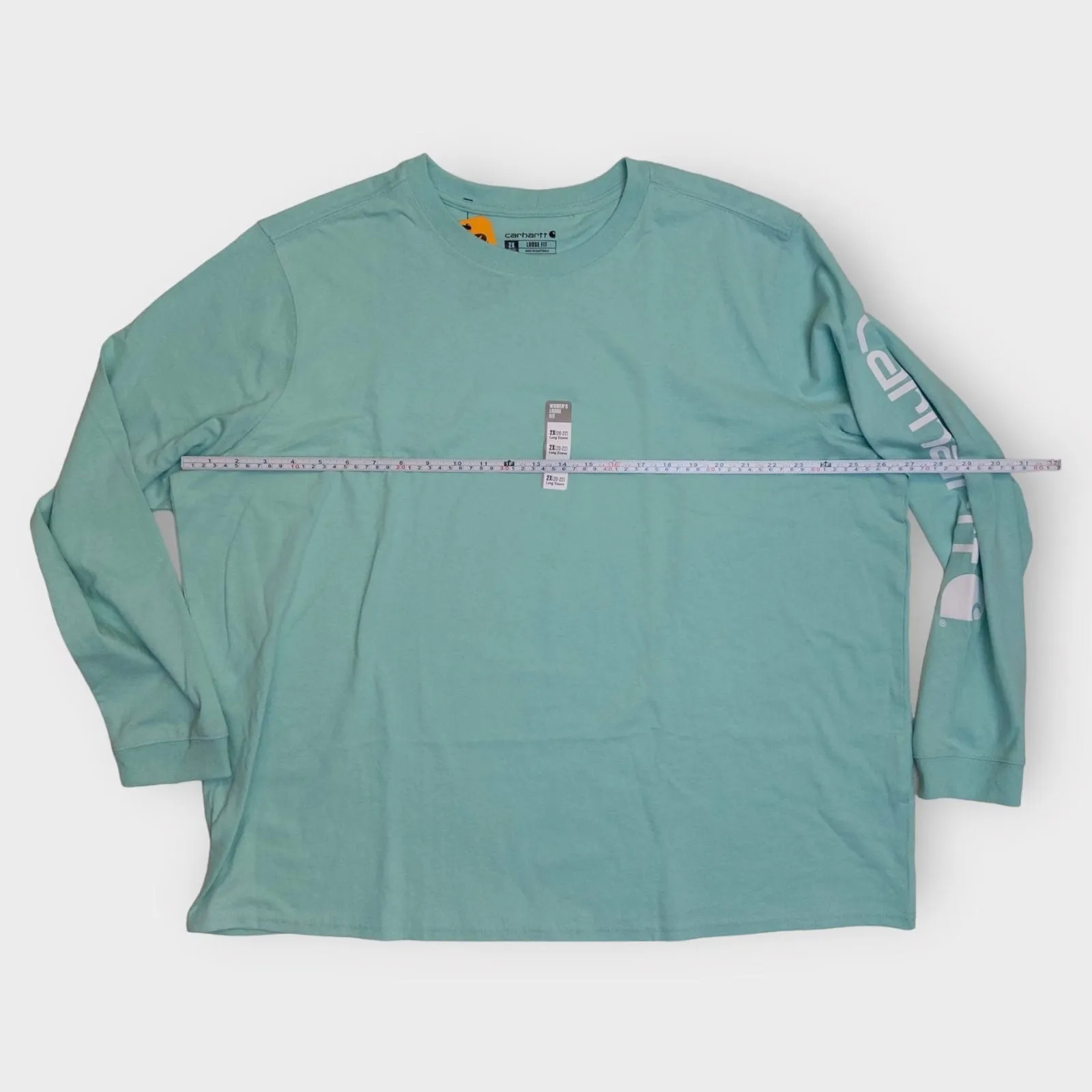 Carhartt Loose Fit Heavyweight Logo Sleeve T-Shirt | 2X(20-22) | Mint Green Solid | NWT
