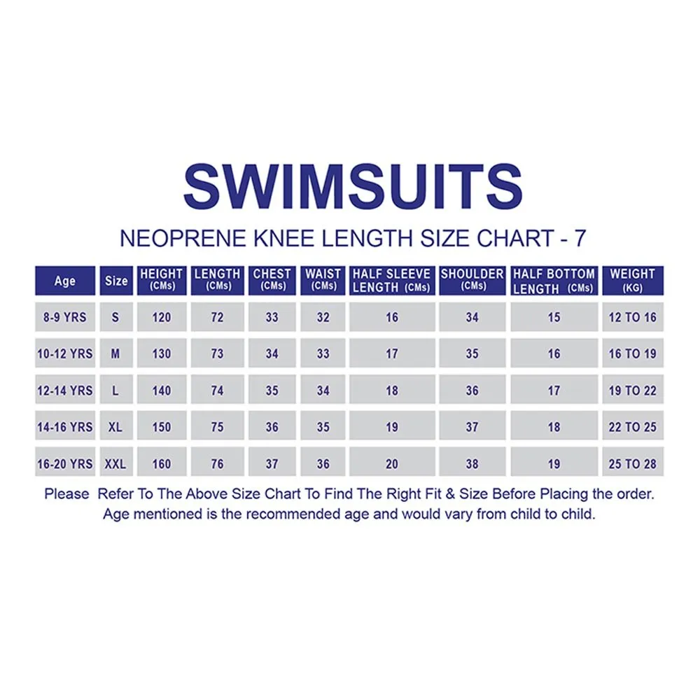 Colorblock Yellow & Black 2.5mm Neoprene Knee Length Kids Swimsuit, Half Sleeves Swimwear