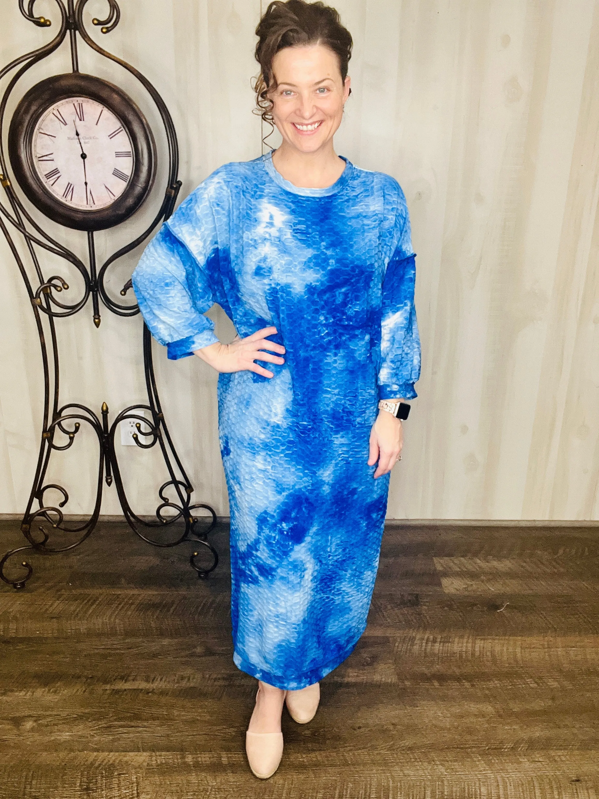 Comfy & Cute Tie Dye Dress- Pink, Blue or Midnight