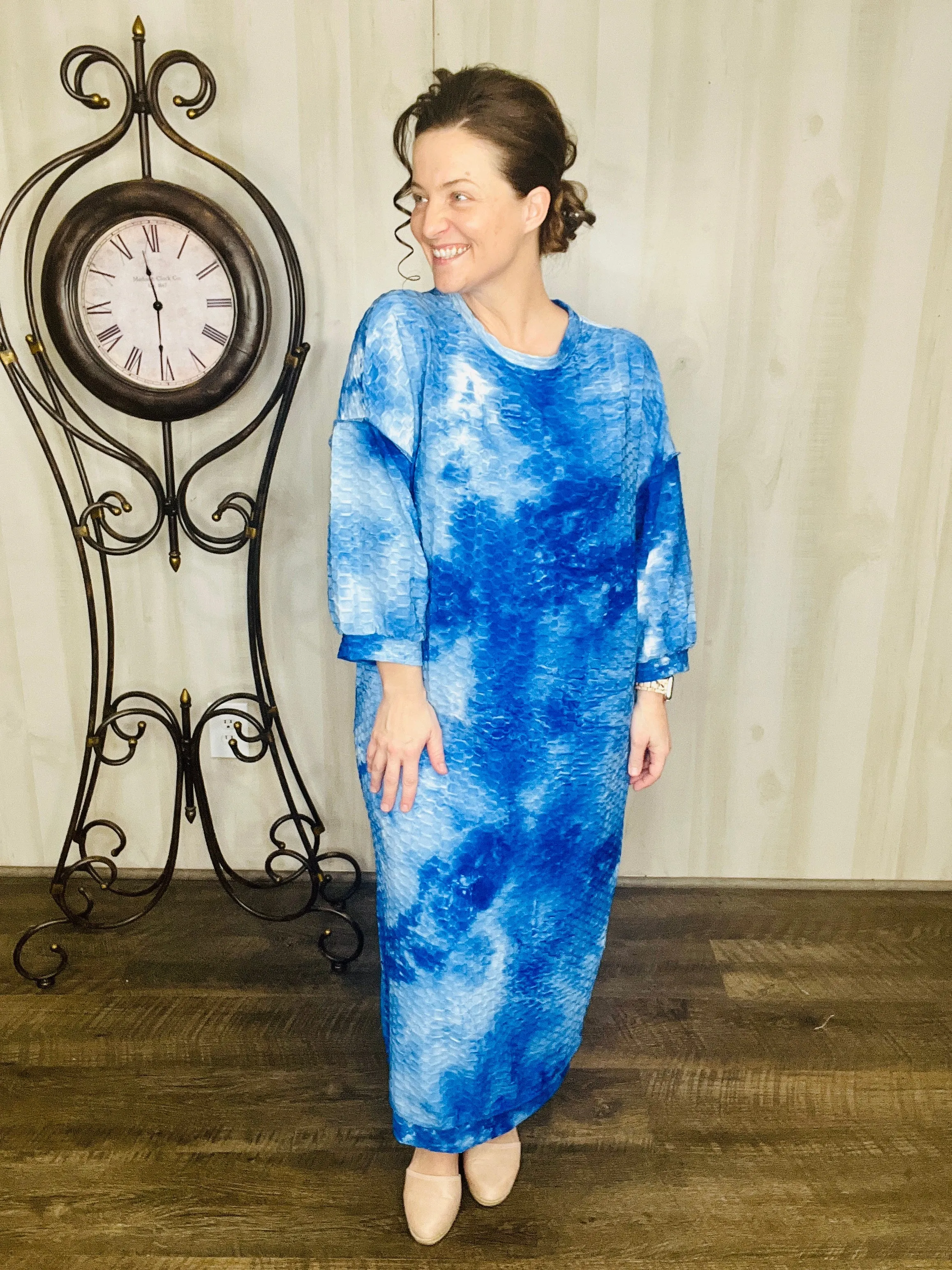 Comfy & Cute Tie Dye Dress- Pink, Blue or Midnight