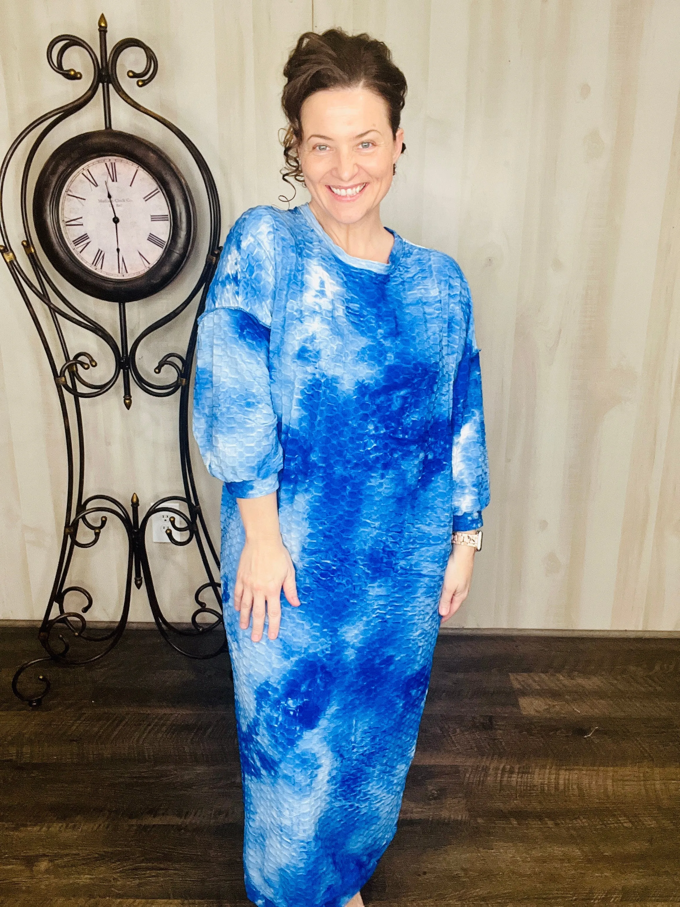 Comfy & Cute Tie Dye Dress- Pink, Blue or Midnight
