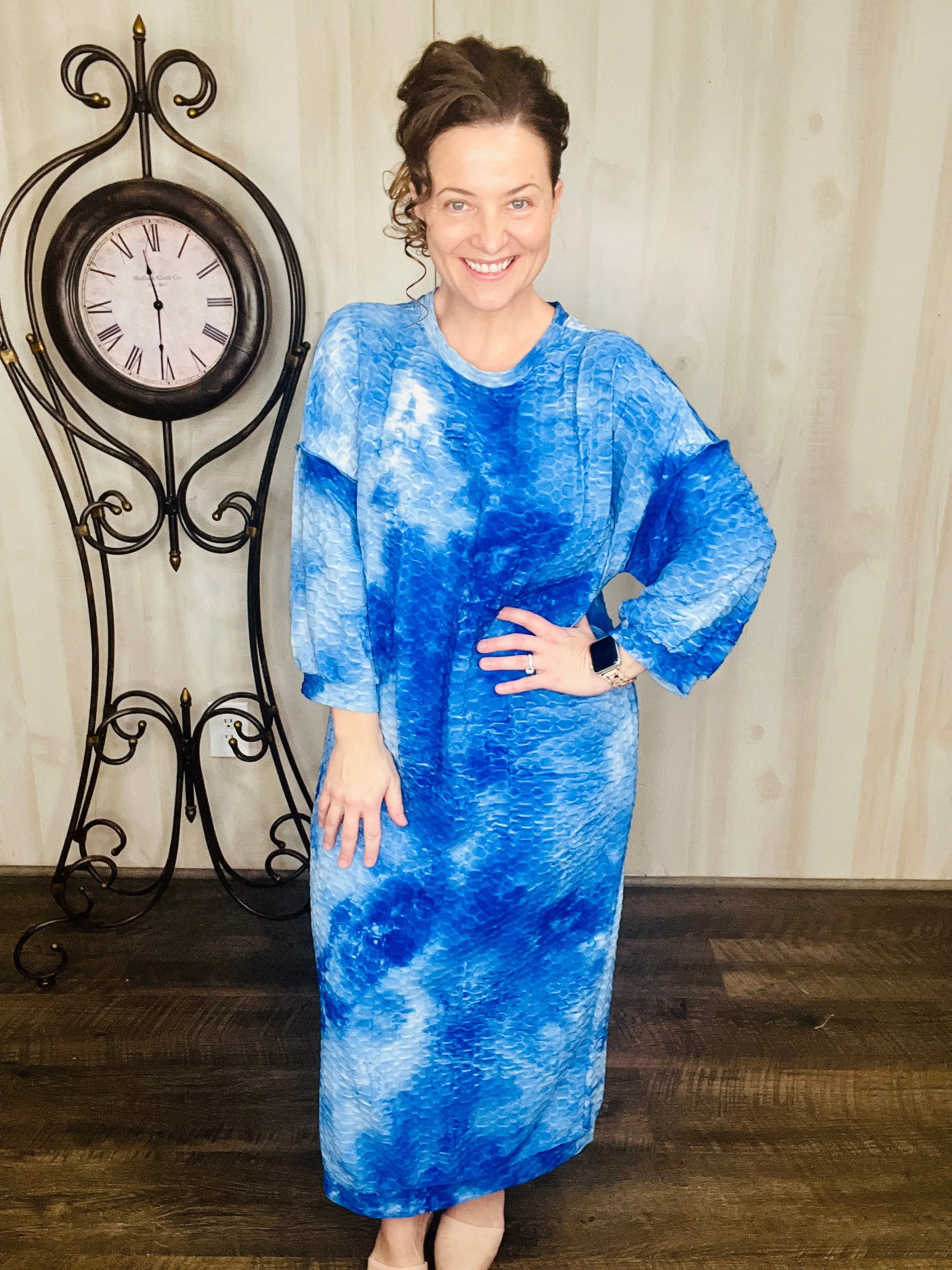 Comfy & Cute Tie Dye Dress- Pink, Blue or Midnight