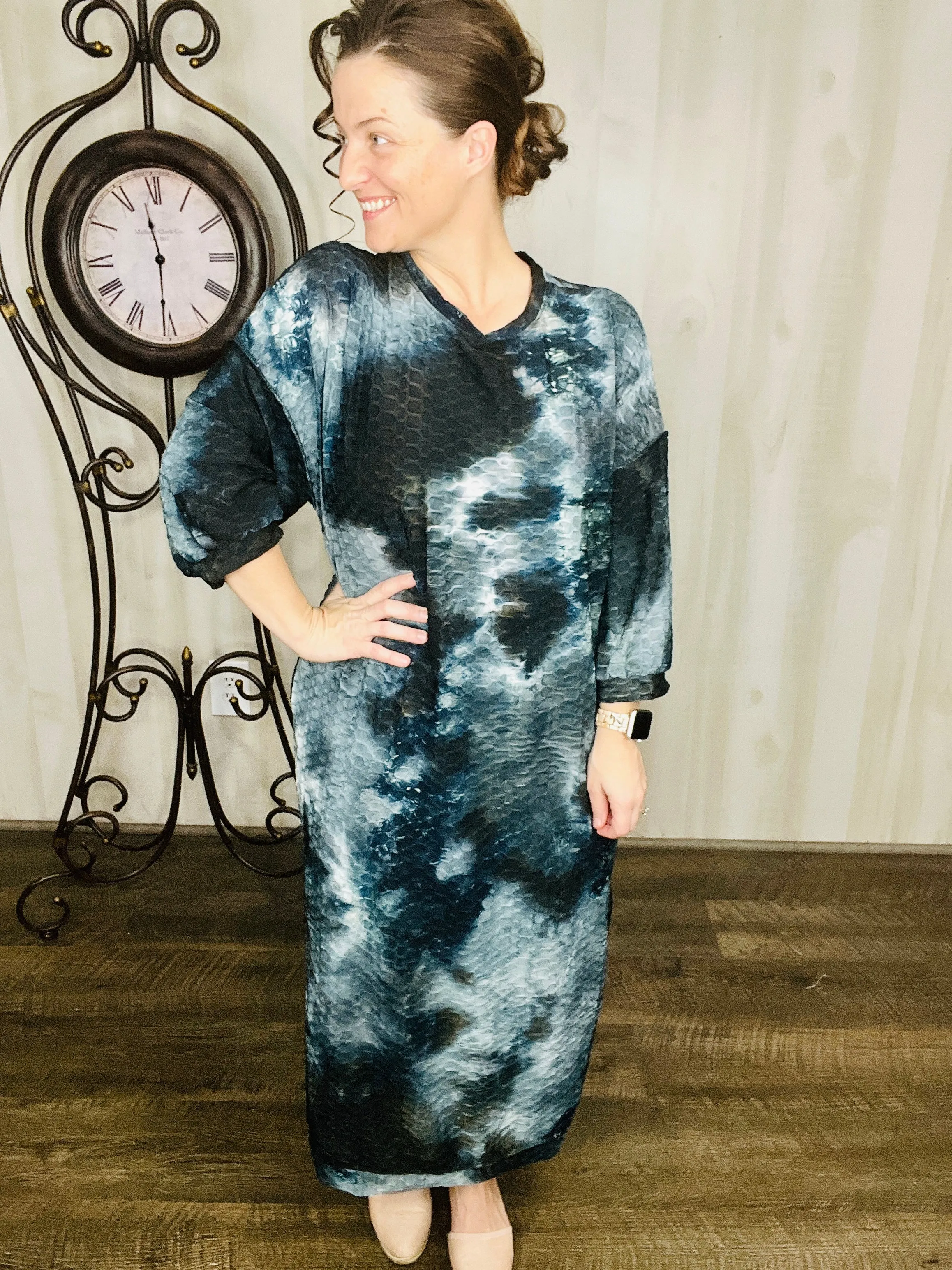 Comfy & Cute Tie Dye Dress- Pink, Blue or Midnight