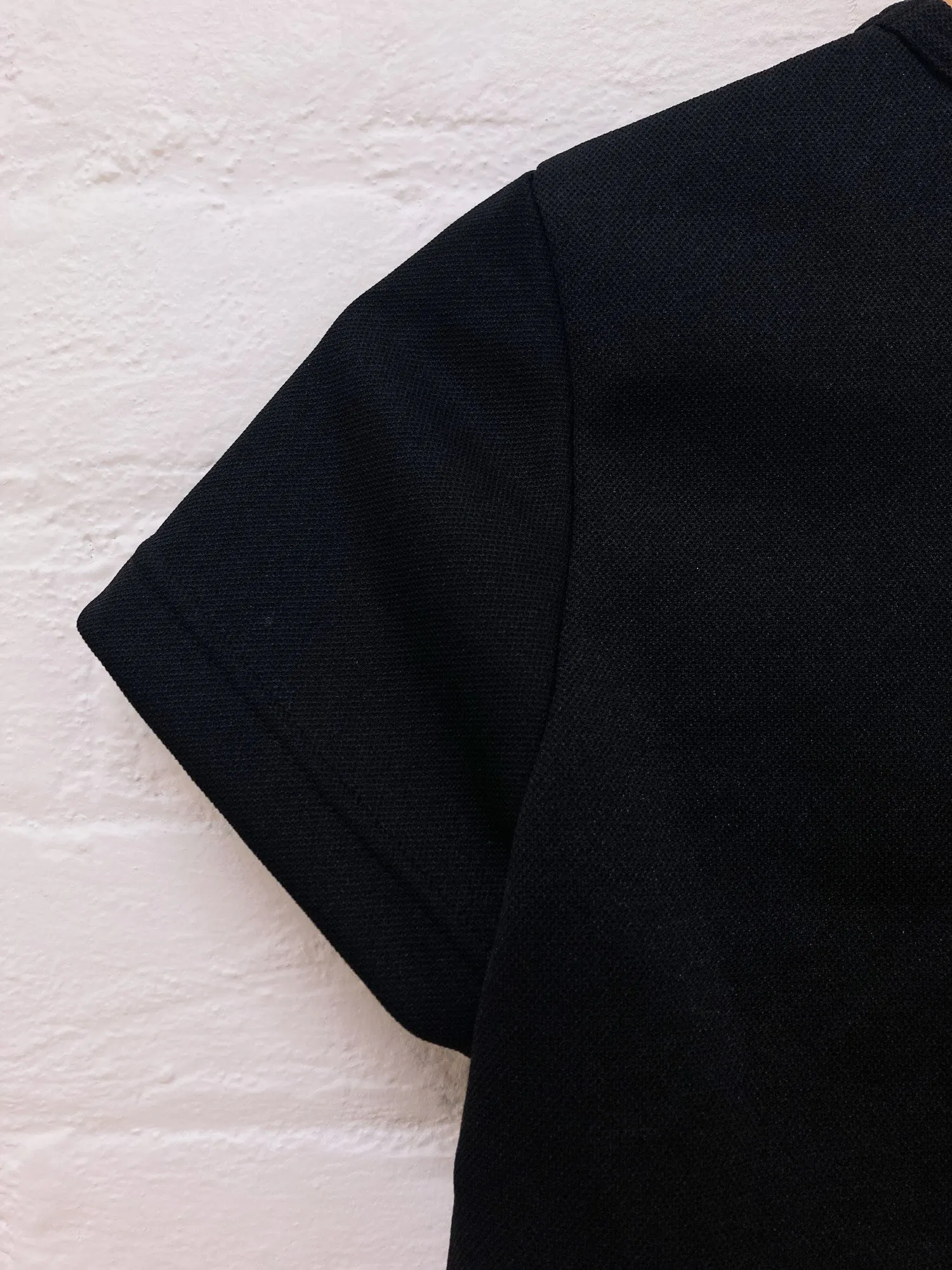 Comme des Garcons 1995 black poly-cotton v-neck t-shirt