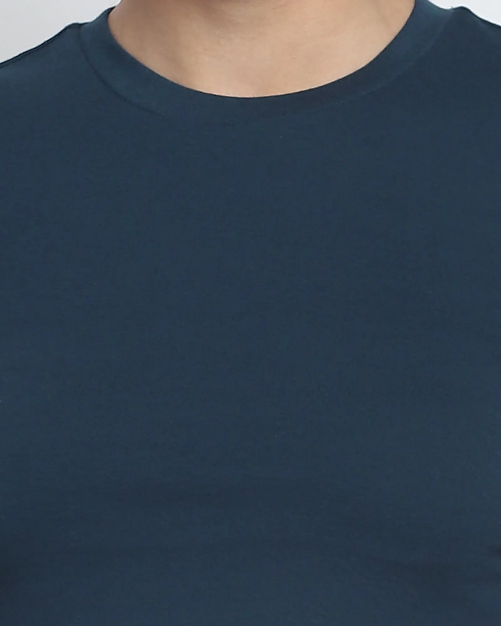 Crop Top: Solid Deep Teal Blue