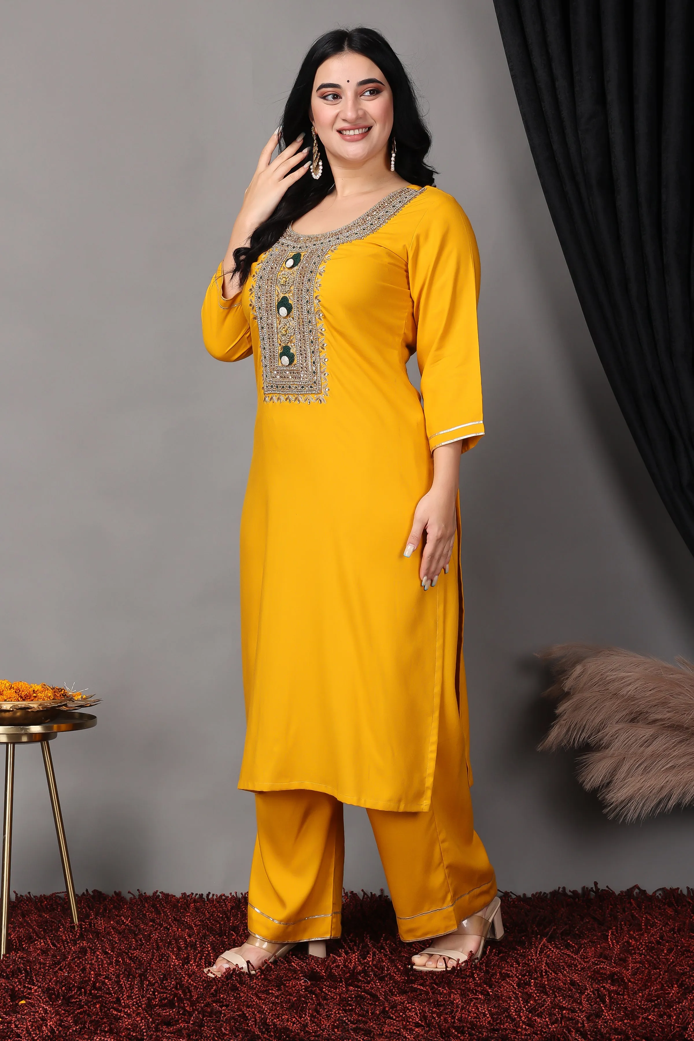 Deep Mustard Handwork Suit Set