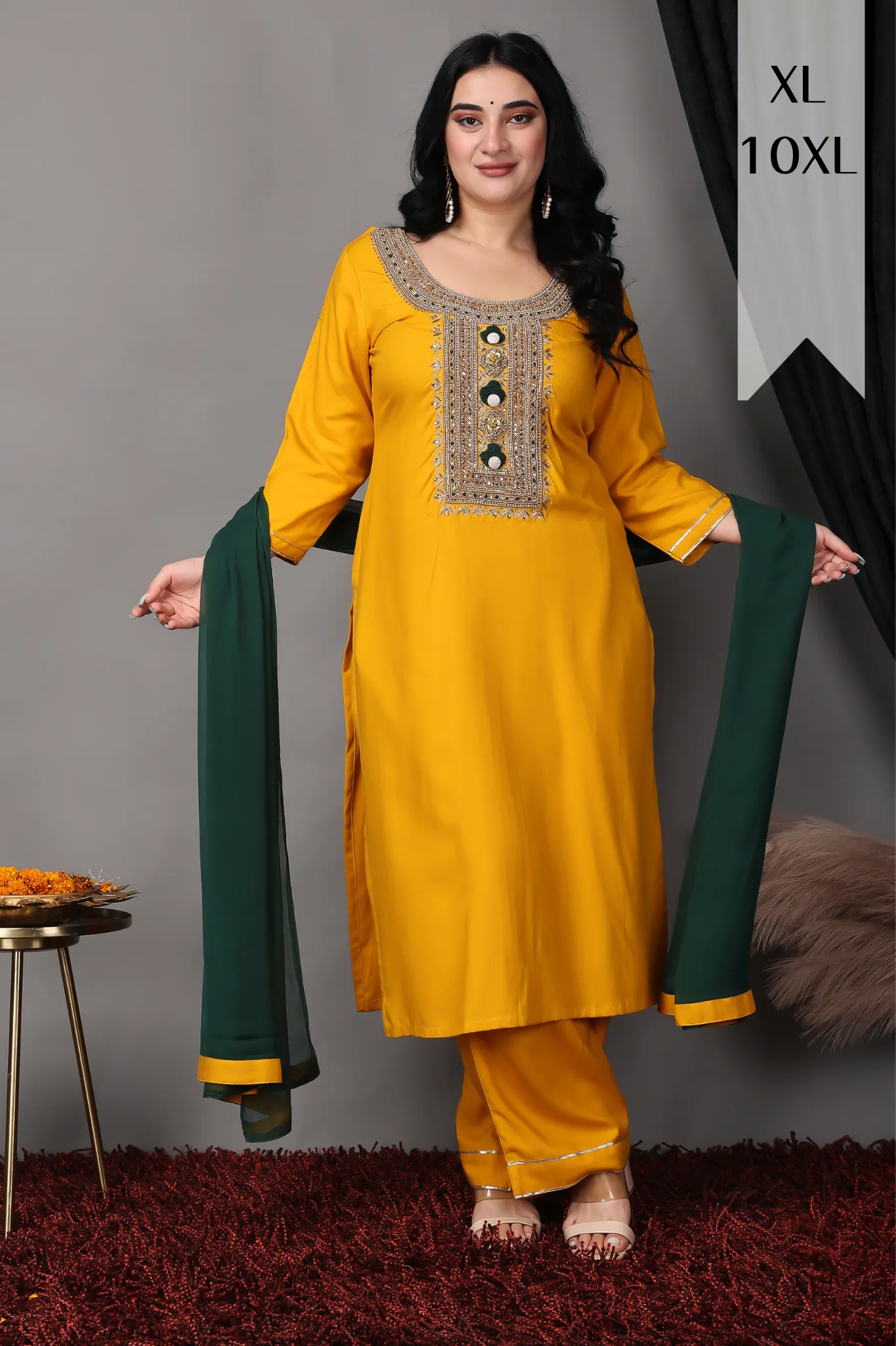 Deep Mustard Handwork Suit Set