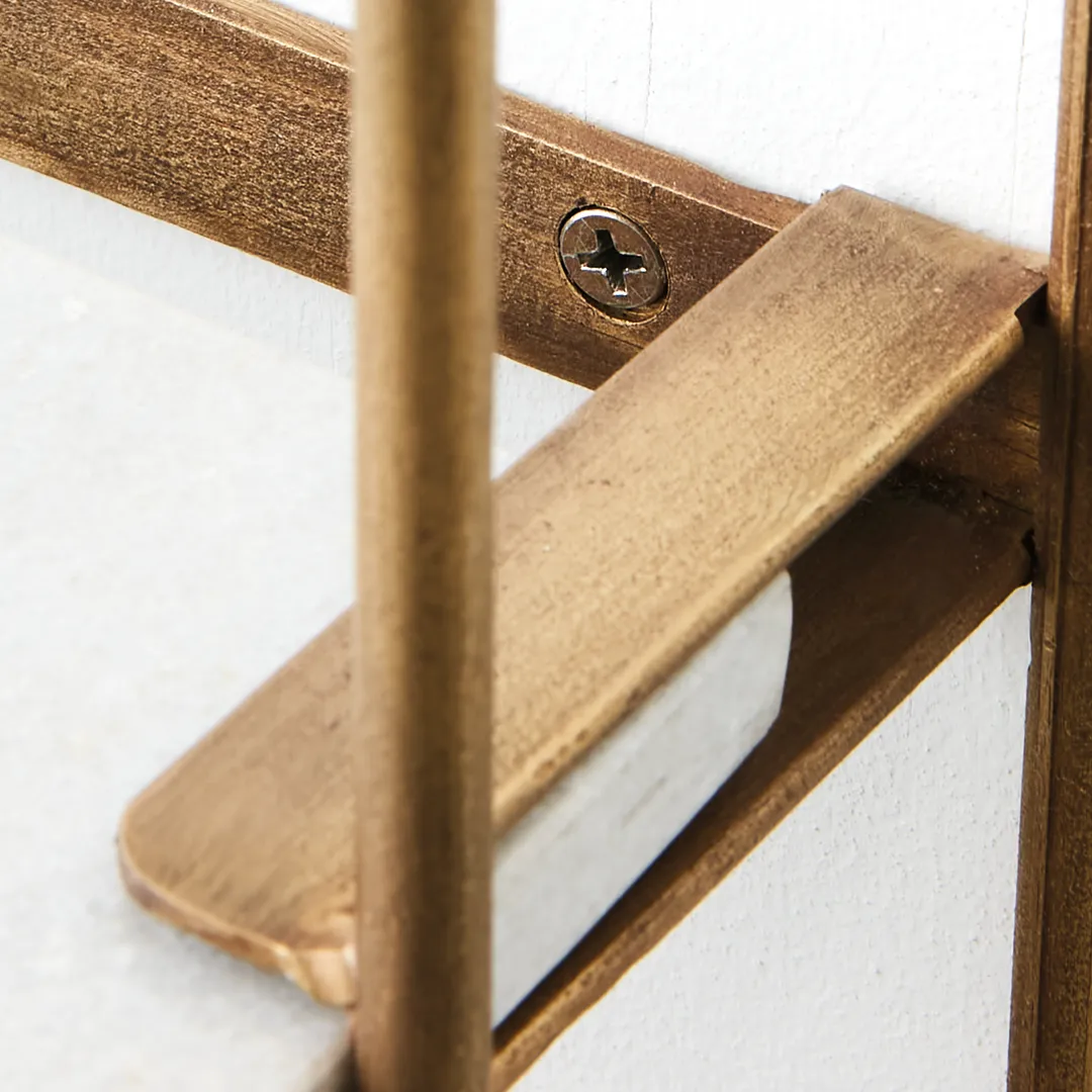 Dinky Brass and White Marble Wall Shelf 75cm