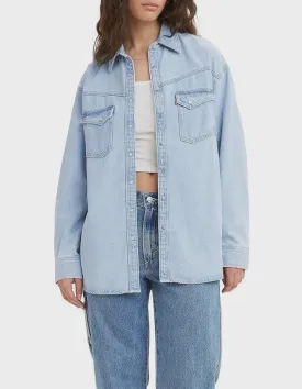 Dorsey XL Western Shirt - Indigo Stonewash