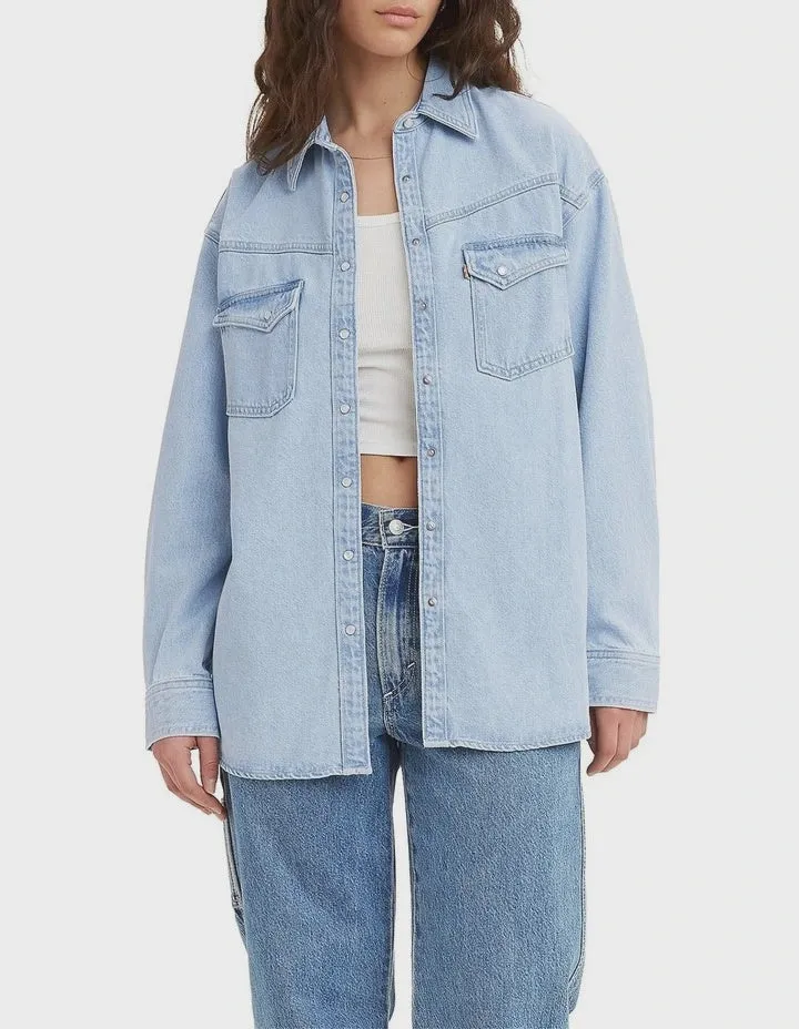 Dorsey XL Western Shirt - Indigo Stonewash