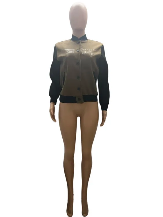 Fashion contrast printed jacket  AY3129