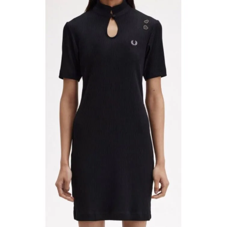Fred Perry X Amy Winehouse - Women's SD8102 Ribbed Black - Polo Dress
