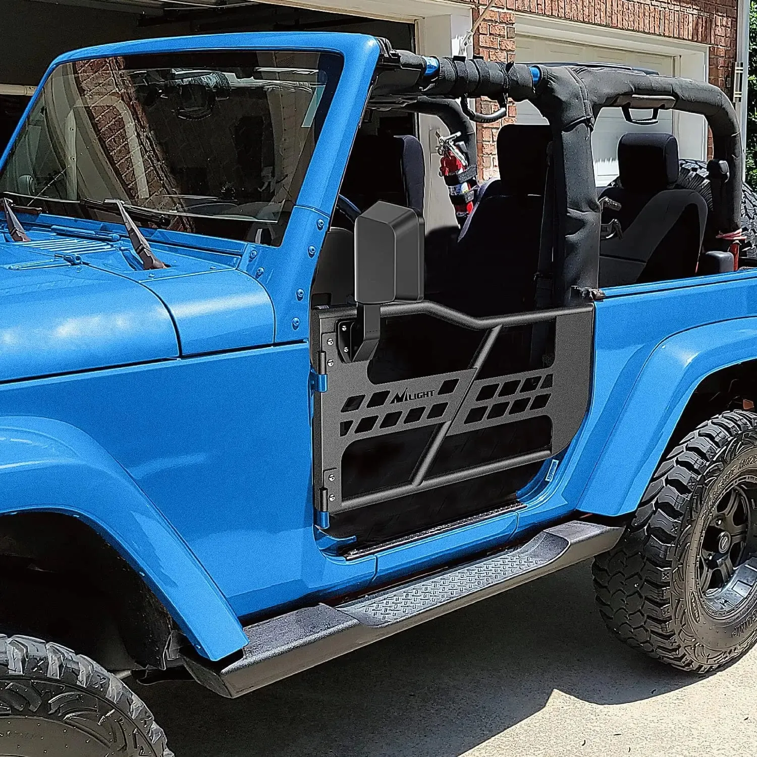 Front Rear Tubular Doors W/Side View Mirrors For 2007-2018 Wrangler JK 2 Door