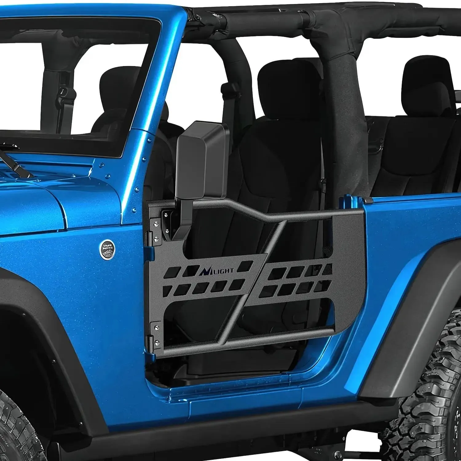 Front Rear Tubular Doors W/Side View Mirrors For 2007-2018 Wrangler JK 2 Door