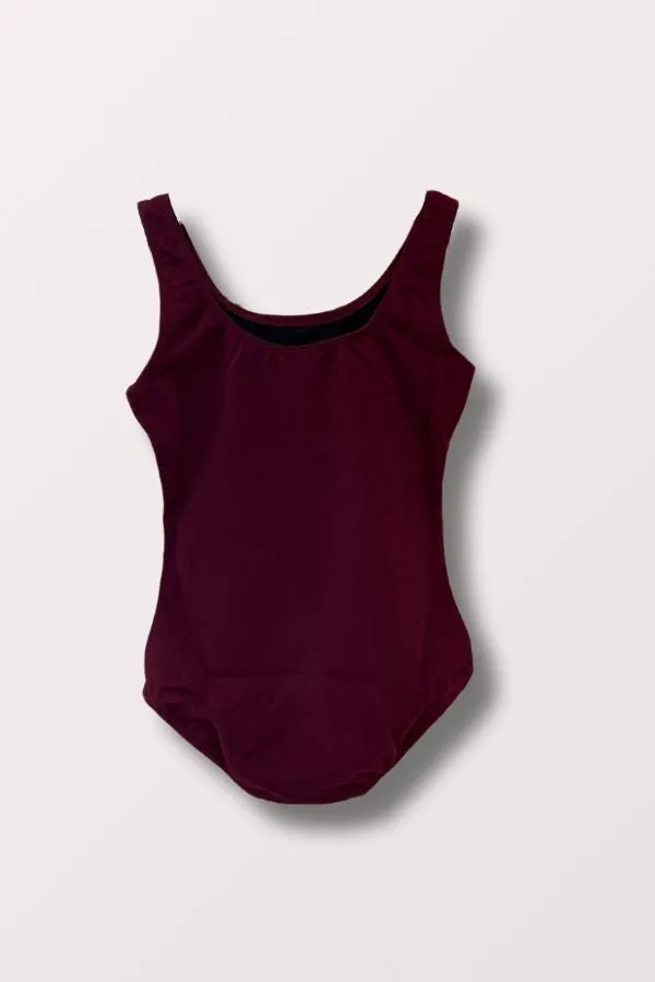 Girls Basic Round Neck Tank Leotard - Burgundy