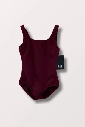 Girls Basic Round Neck Tank Leotard - Burgundy