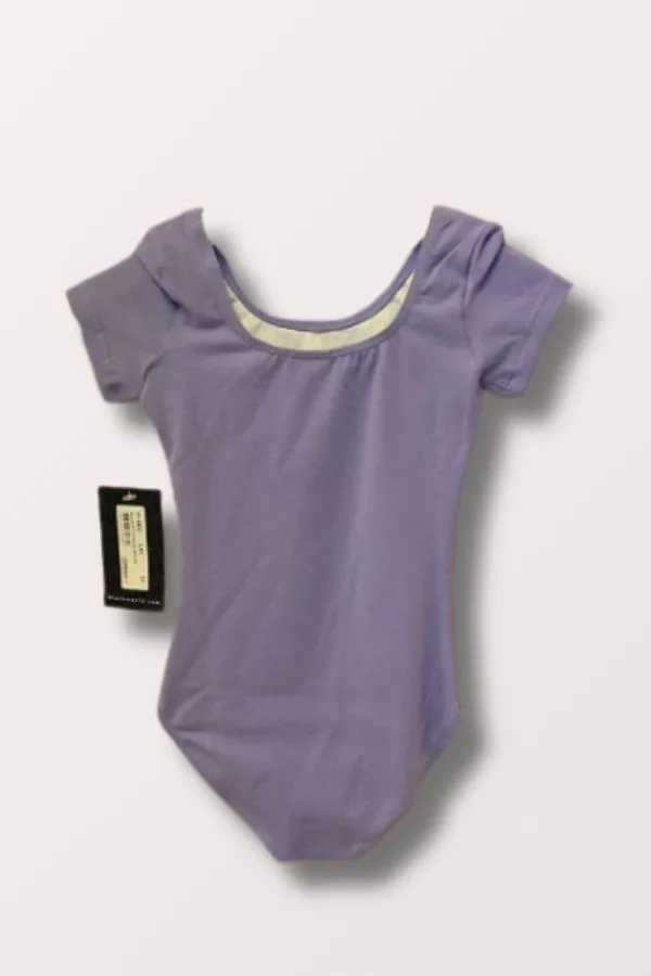 Girls Short Sleeve Round Neck Leotard - Lavender
