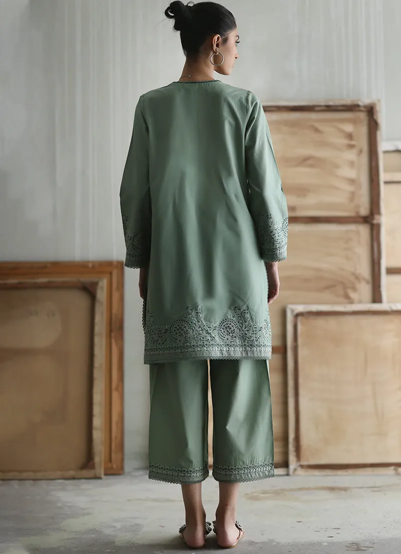 Green Embroidered CO-ORD Set