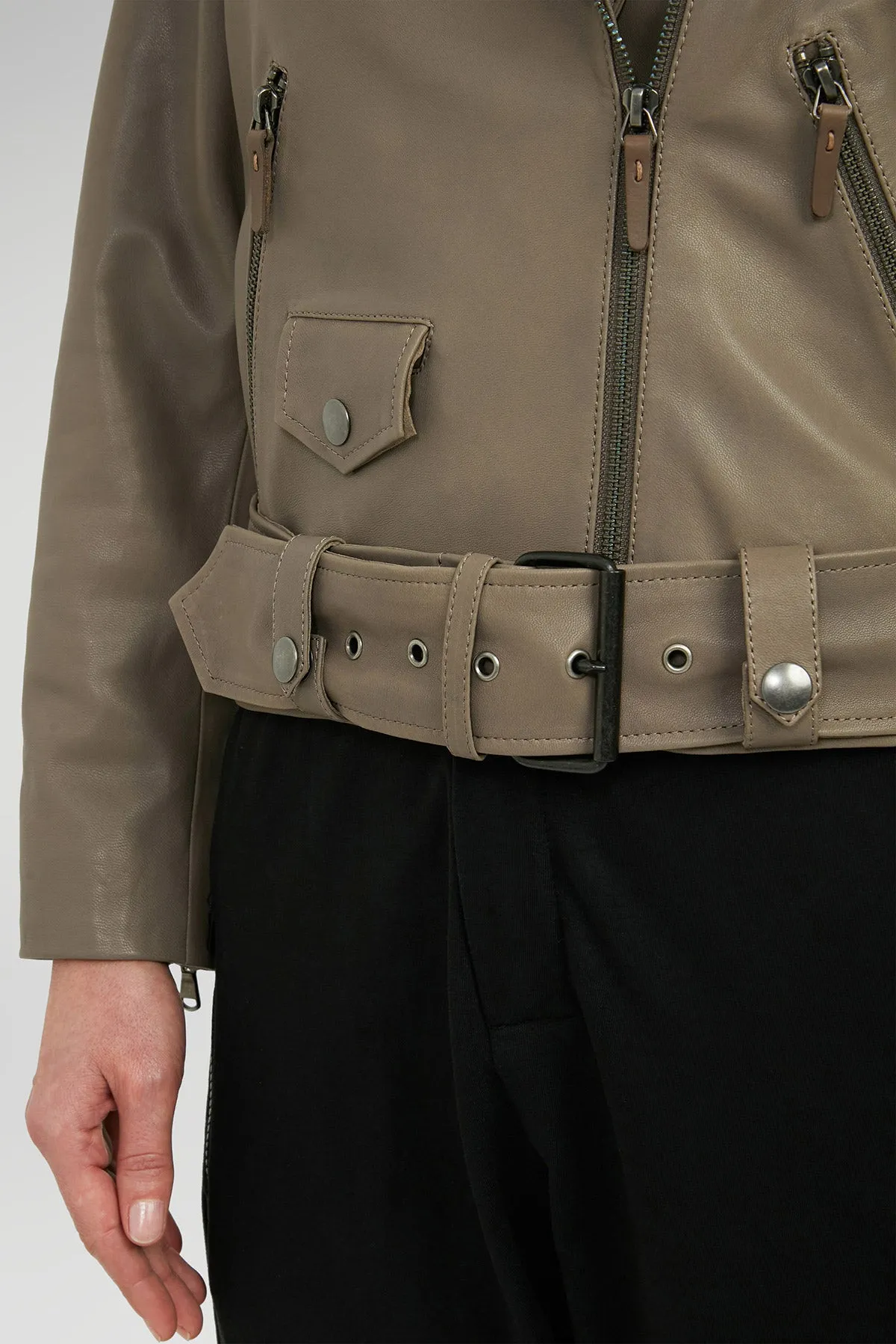 Grey Leather Jacket