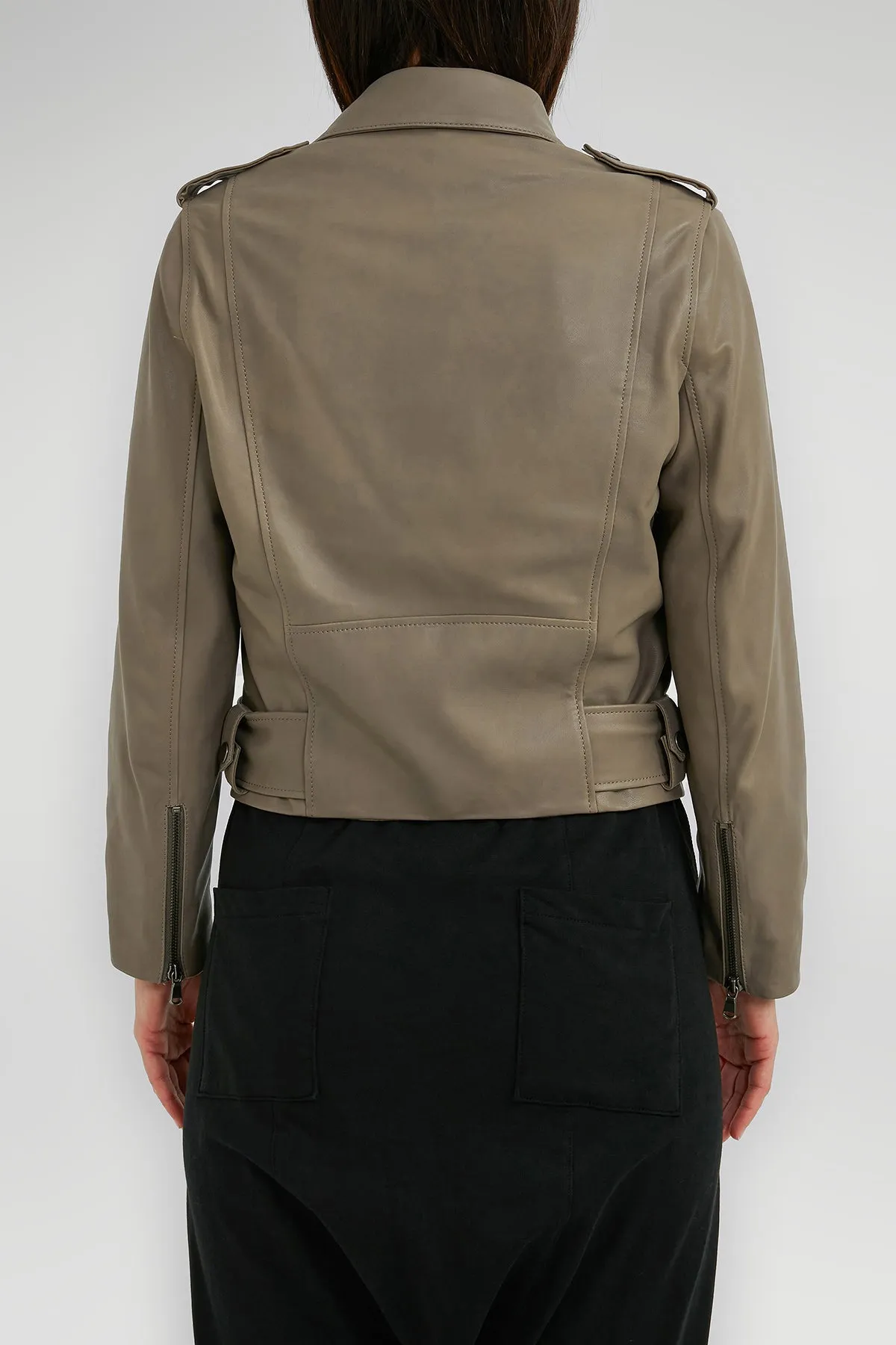 Grey Leather Jacket